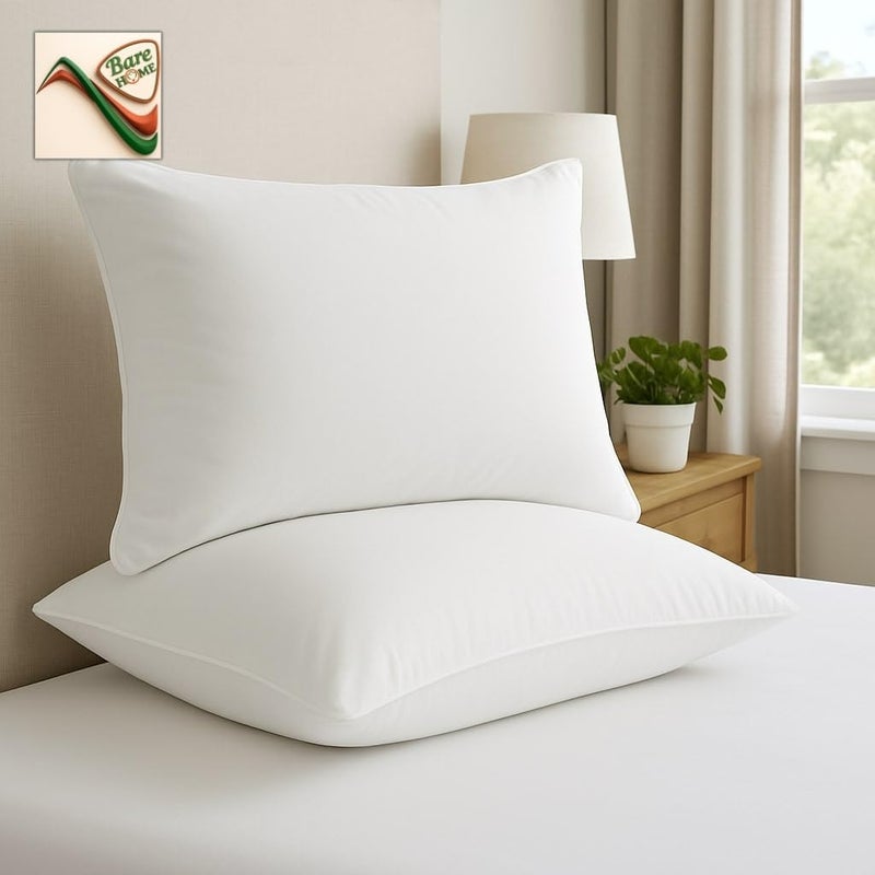 Bare Home Standard Pillow Sham Covers - Set of 2 - Premium 1800 Ultra-Soft Microfiber - Double Brushed - Stain & Fade Resistant - Bed Pillow Shams - Pillows Not Included (Set of 2, White) - Image 3